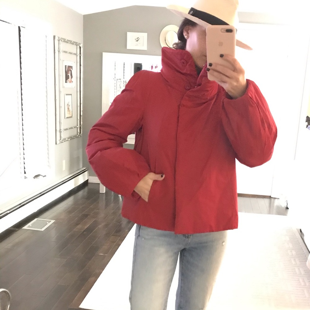 Ann Taylor pleated sleeve & back puffer coat XS